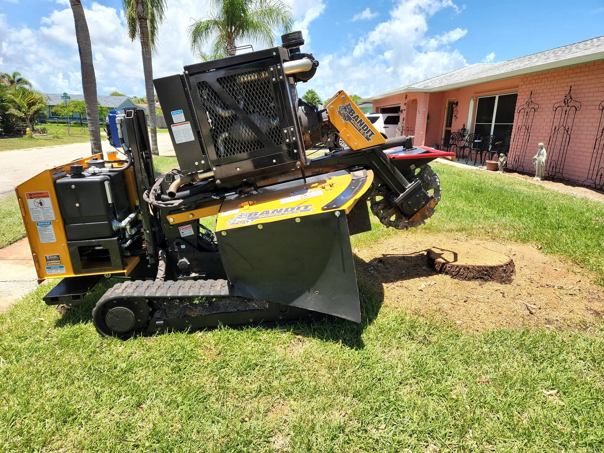 Stump grinding before