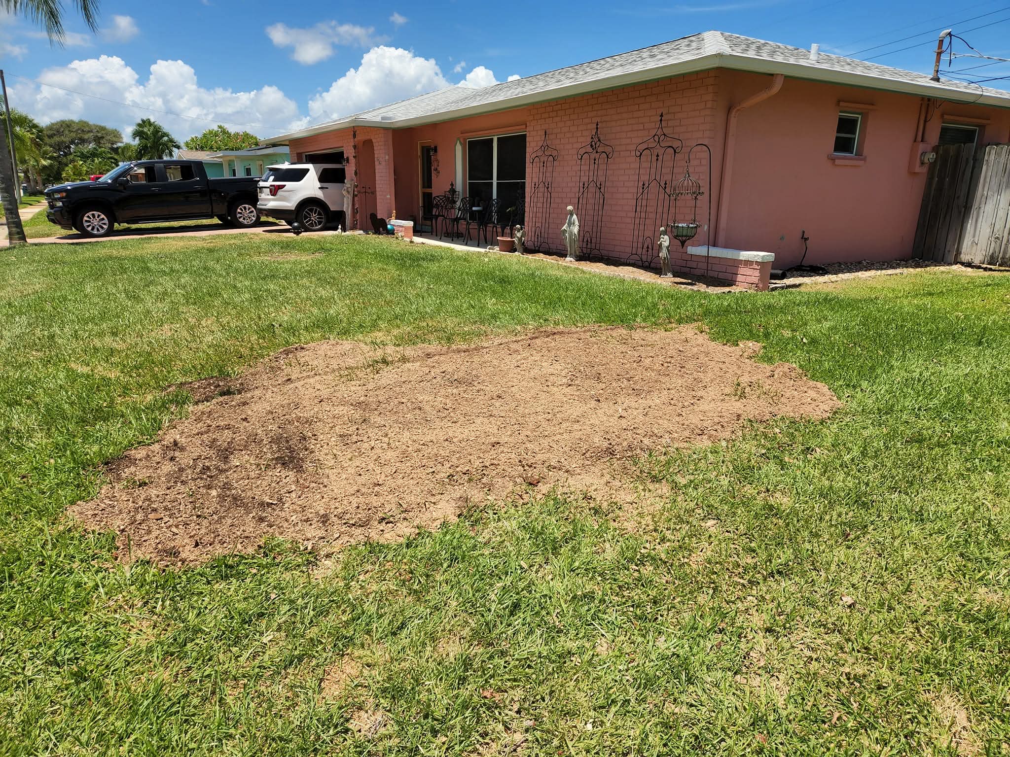 Stump grinding after